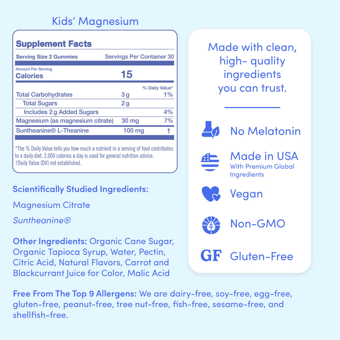 kids magnesium supplement facts