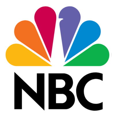 The NBC Network logo featuring a peacock with a rainbow tail to left of the letters "NBC"