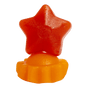 Star-shaped gummy with a base on a black background