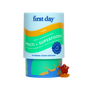 Multivitamin gummies packaging with 'first day' branding on a white background