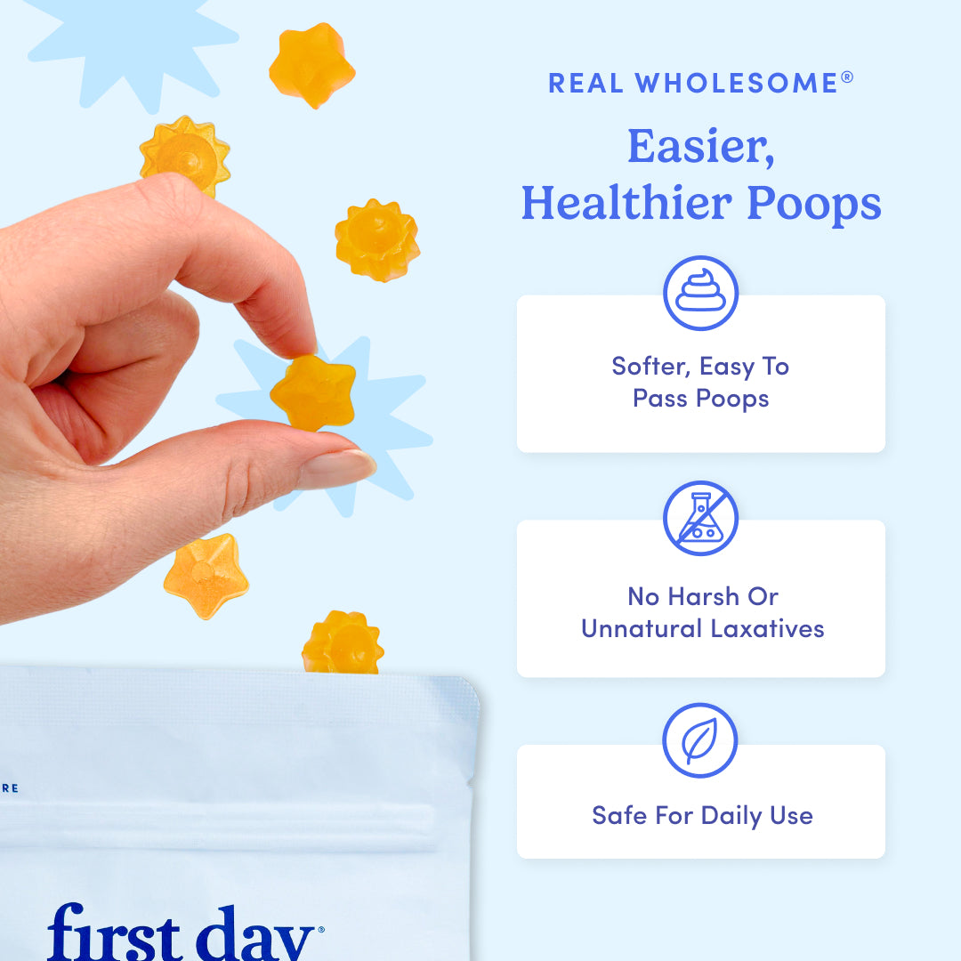 Hand holding a yellow star-shaped product with &