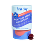First Day Women's Nighttime Reset Magnesium supplement container with a gummy on a white background