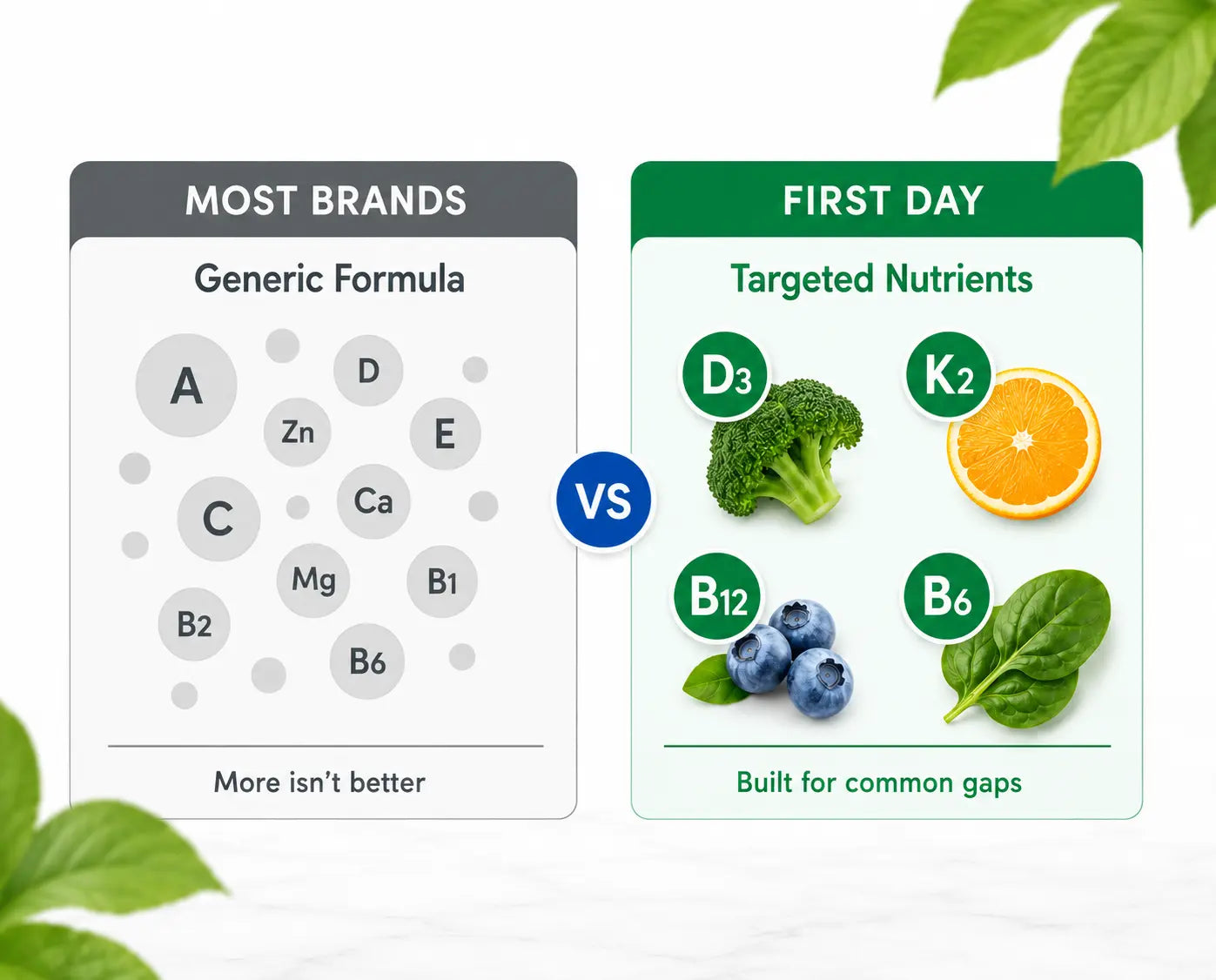 first day uses targeted nutrients