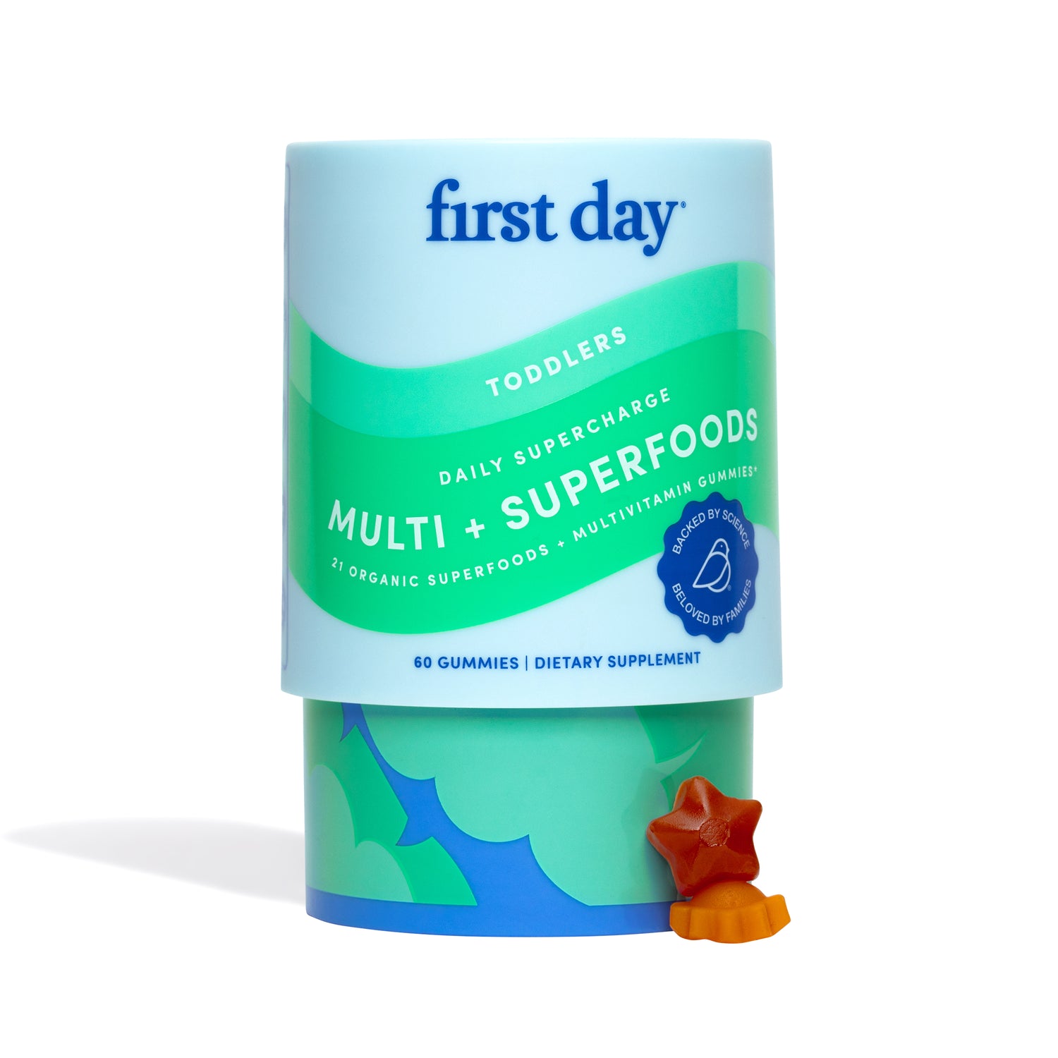 Multivitamin gummy container with &