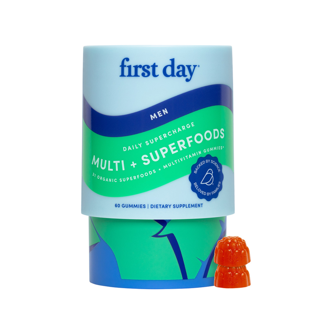 Multivitamin gummy with packaging labeled &