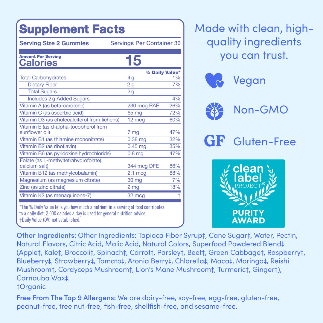 teens daily kickstart Supplement Facts