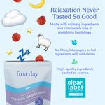 A package of Teens’ Nighttime Reset Calming Magnesium - Free Gift For Life gummies features clouds, raspberries, a sheep, and Zzz symbols. This Clean Label Project-certified, melatonin-free sleep aid for teens uses calming, science-backed ingredients.