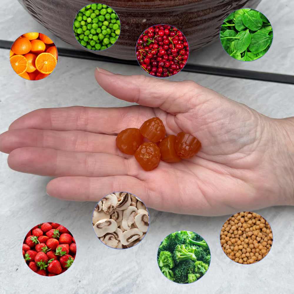 Gummies in hand.