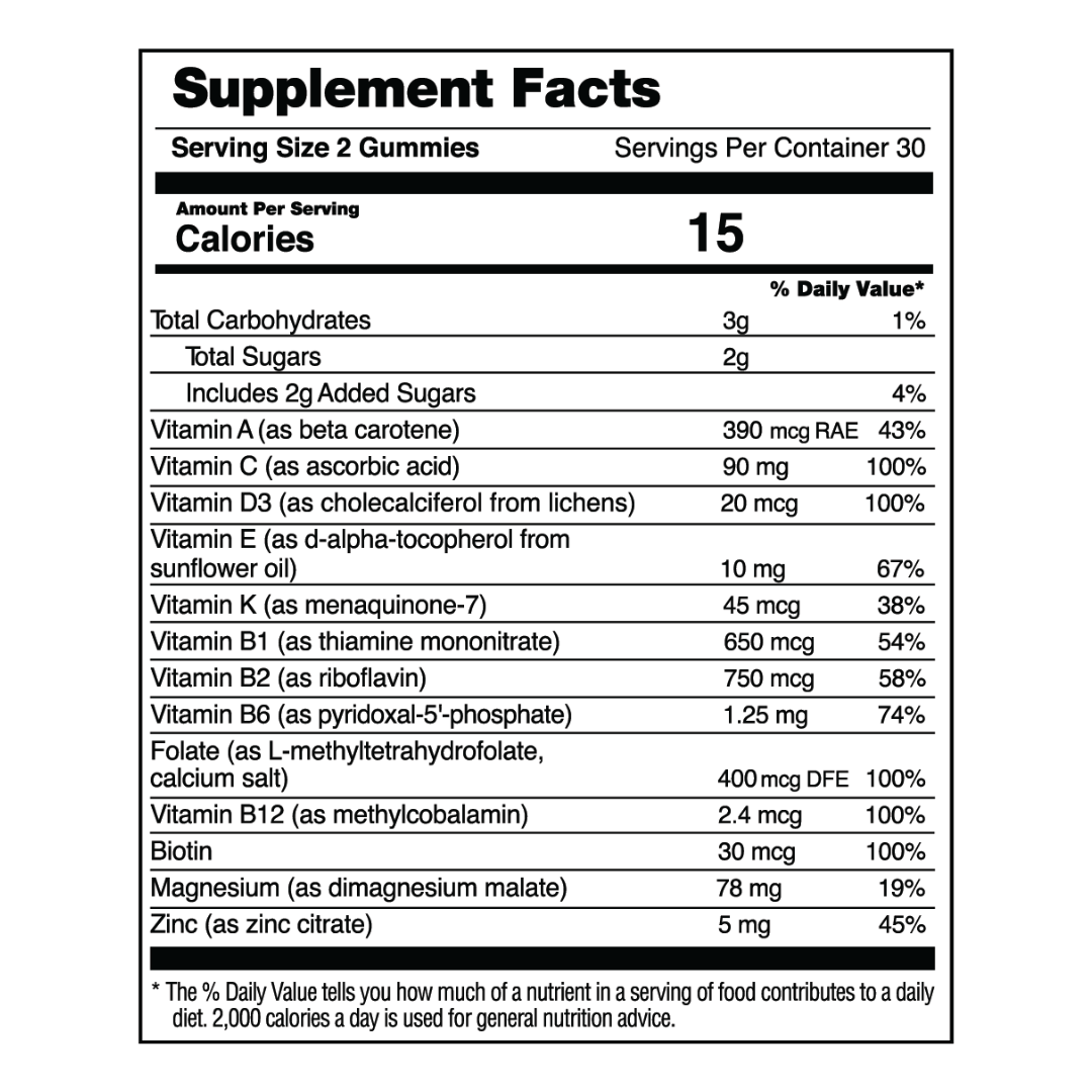 FirstDay Mens Provisions Multivitamin Supplement Facts